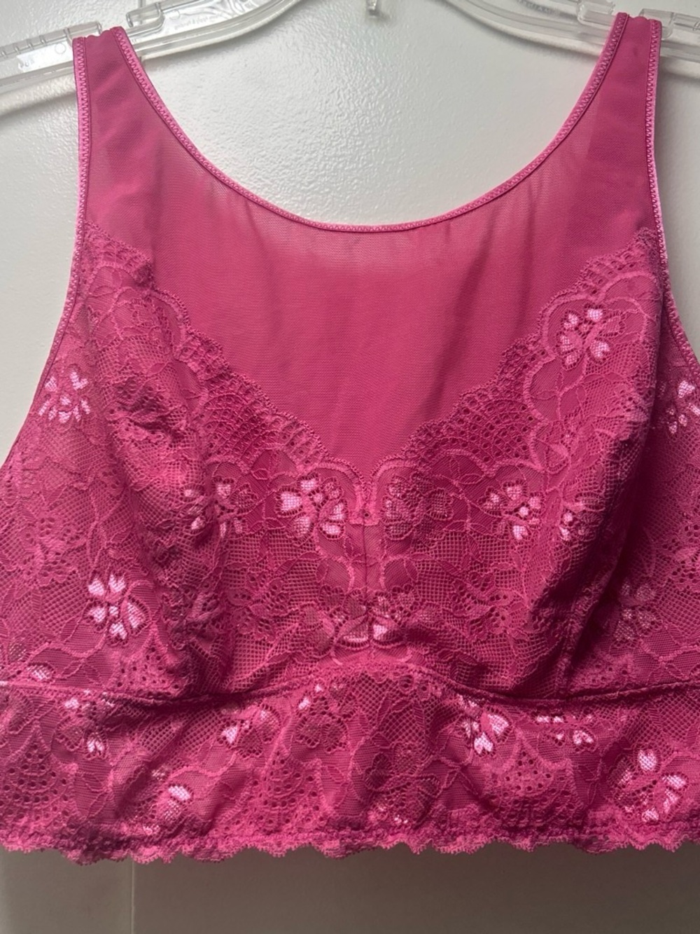 Lace Scoop Bralette — Fuchsia Pink